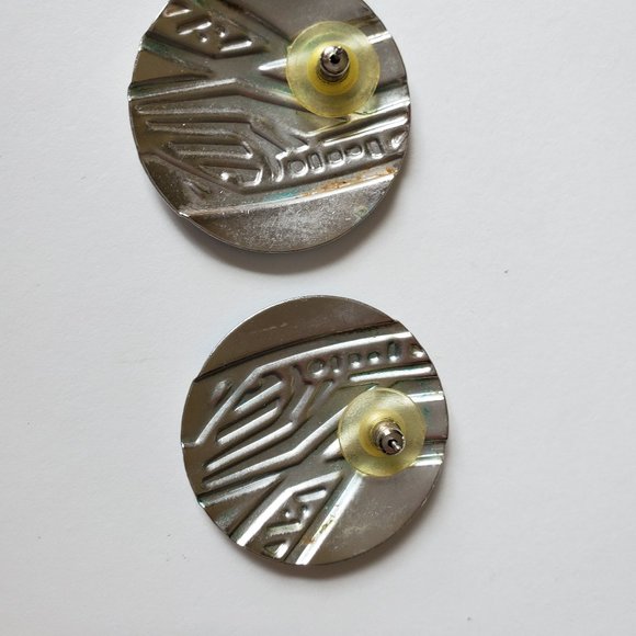 Geometric Upcycled Tin Earrings - Picture 2 of 2